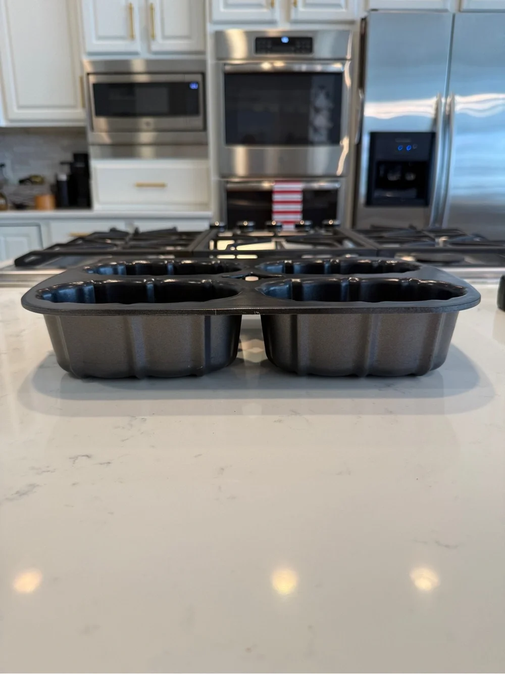 Nordic Ware Bundt Mini Loaf Pan 4 Cavity Braided Cake Mold USA Cast Aluminum